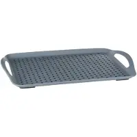 Secret De Gourmet Dienblad/serveerblad antislip rechthoekig 45 x 32 cm grijs - Dienbladen