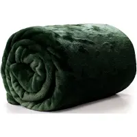 Unique living Fleece deken/plaid Bailey 130 x 180 cm - smaragd groen - Plaids