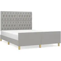 vidaXL Bedframe zonder matras stof lichtgrijs 140x190 cm