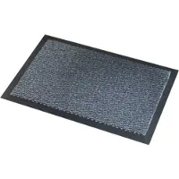 Wicotex Deurmat/schoonloopmat Faro zwart grijs 40 x 60 cm - Deurmatten