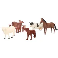 Toi-Toys Speelfiguren Boerderij 5,5 Cm Junior Bruin 6-delig