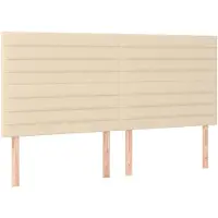 vidaXL Hoofdbord crème 180x5x118/128 cm stof
