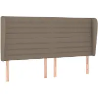 vidaXL Hoofdbord met randen 203x23x118/128 cm stof taupe