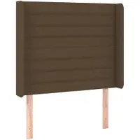 vidaXL Hoofdbord met randen 103x16x118/128 cm stof donkerbruin