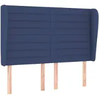 vidaXL Hoofdbord met randen 147x23x118/128 cm stof blauw