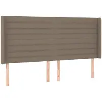vidaXL Hoofdbord met randen 203x16x118/128 cm stof taupe