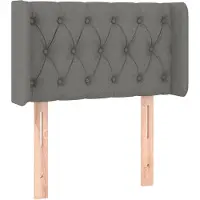 vidaXL Hoofdbord met randen 83x16x78/88 cm stof donkergrijs