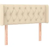 vidaXL Hoofdbord met randen 93x16x78/88 cm stof crèmekleurig