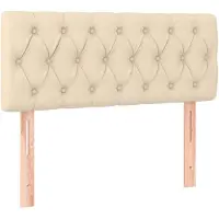 vidaXL Hoofdbord 90x7x78/88 cm stof crèmekleurig