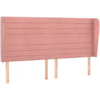 vidaXL Hoofdbord met randen 183x23x118/128 cm fluweel roze