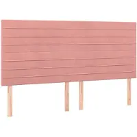 vidaXL Hoofdbord roze 180x5x118/128 cm fluweel