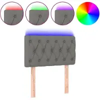 vidaXL Hoofdbord LED 80x7x78/88 cm stof donkergrijs