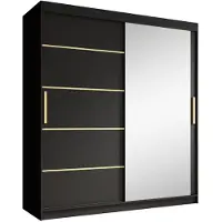 Meubella | Kledingkast mat zwart 180x62x200 schuifdeur
