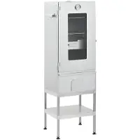 vidaXL BBQ-rookoven met tafel gegalvaniseerd staal
