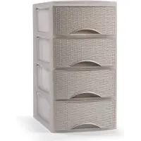 Forte Plastics Plasticforte Ladeblokje/bureau organizer 4x lades - beige - L18 x B25 x H33 cm - Ladeblok