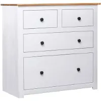 vidaXL Dressoir Panama Range 80x40x83 cm grenenhout wit