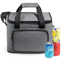 Merkloos Koeltas met inhoud van 15 liter - grijs - 31 x 24 x 20 cm - Koeltassen - polyester/aluminium - Koeltas