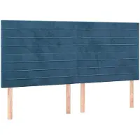 vidaXL Hoofdbord donkerblauw 200x5x118/128 cm fluweel