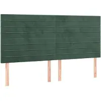 vidaXL Hoofdbord donkergroen 200x5x118/128 cm fluweel