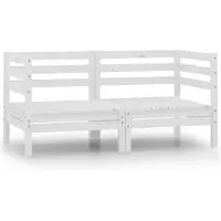 vidaXL Tuinhoekbanken 2 st massief grenenhout wit