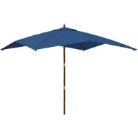 vidaXL Parasol met houten paal 300x300x273 cm azuurblauw