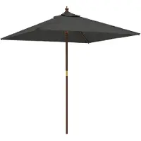 vidaXL Parasol met houten paal 198x198x231 cm antracietkleurig