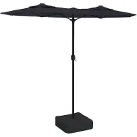 vidaXL Parasol dubbel dak 316x145 cm zwart
