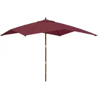 vidaXL Parasol met houten paal 300x300x273 cm bordeauxrood