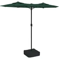 vidaXL Parasol dubbel met LED's 316x145 cm groen