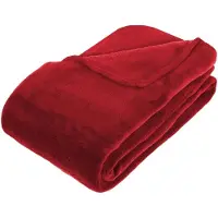Atmosphera Grote Fleece deken/fleeceplaid rood 180 x 230 cm polyester - Plaids