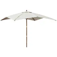 vidaXL Parasol met houten paal 300x300x273 cm zandkleurig