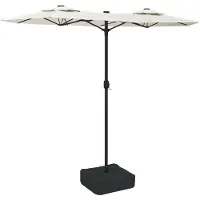 vidaXL Parasol dubbel dak 316x145 cm zandwit