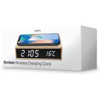 Mikamax Bamboo Wireless Charger Wekker