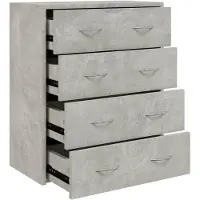 vidaXL Dressoir met 4 lades 60x30,5x71 cm betongrijs