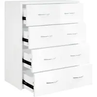 vidaXL Dressoir met 4 lades 60x30,5x71 cm hoogglans wit