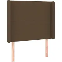 vidaXL Hoofdbord met randen 103x16x118/128 cm stof donkerbruin