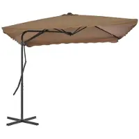 vidaXL Parasol met stalen paal 250x250 cm taupe