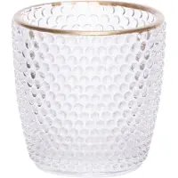 Cosy & Trendy Theelichthouders/waxinelichthouders bubbel glas transparant 7,5 cm - Waxinelichtjeshouders