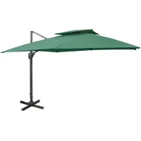 vidaXL Zweefparasol met dubbel dak 300x300 cm groen