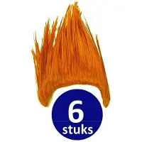 Made in Holland Oranje Pruik 6 stuks Oranje Feestpruik "Punk" Feestartikelen Oranje Hoofddeksel Feestkleding EK/WK Voetbal