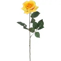 Mica Decorations Kunstbloem roos Emily - geel - 66 cm - kunststof steel - bloemen - Kunstbloemen