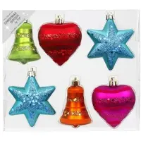 Merkloos Inge Christmas Kerstballen - figuren - kunststof - 9 cm - Kersthangers