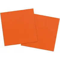 Folat 40x stuks servetten van papier oranje 33 x 33 cm - Feestservetten
