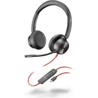 HP Poly Blackwire 8225 On Ear headset Kabel Stereo Zwart Noise Cancelling Headset, Volumeregeling, Microfoon uitschakelbaar (mute)