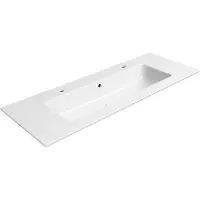 Ben Orrizon wastafel met 2 kraangaten 122,6x46cm wit Xtra glaze