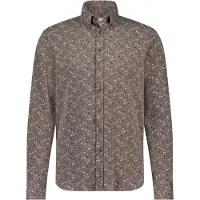 State of Art casual overhemd bruin geprint wijde fit katoen