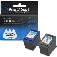 PrintAbout Inktcartridge 21+22 (SD367AE) Zwart + 3 kleuren Multipack geschikt voor HP