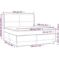 vidaXL Boxspring met matras kunstleer crèmekleurig 180x200 cm