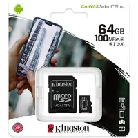 Kingston Canvas Select MicroSDXC Class 10 UHS-I - 64GB - inclusief SD adapter