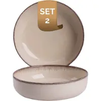 Palmer - Schaal - Kom - Antigo - 47 cl - 15 cm - Créme - Porselein - Bordenset - 2 stuks